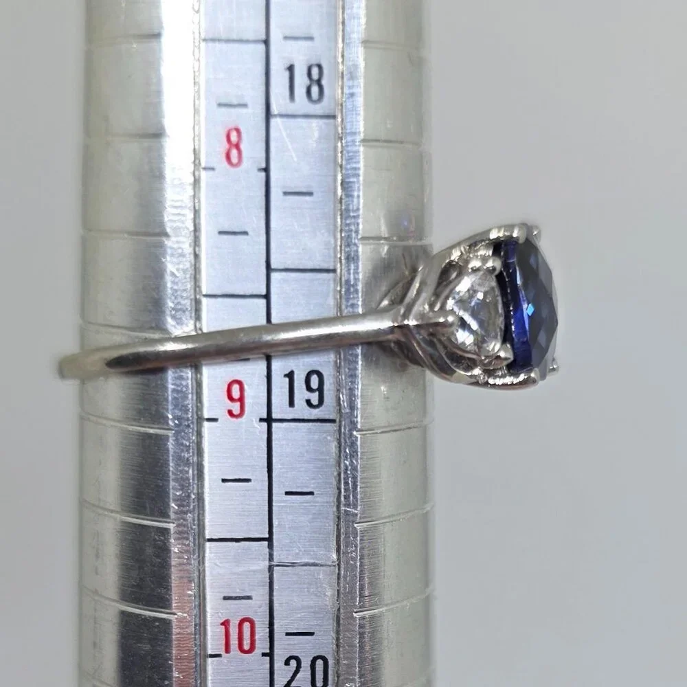 EMA Sterling Silver blue solitaire